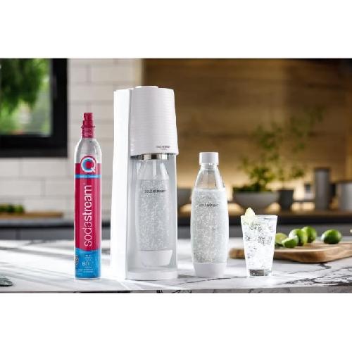 Gazeificateur - Machine A Sodas Machine a soda et eau petillante SODASTREAM - TERRA Blanche - 2 bouteilles compatible lave-vaisselle - 1 recharge de gaz 60L