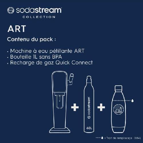 Gazeificateur - Machine A Sodas Machine a soda - SODASTREAM - ART Mandarine - 1 bouteille 1L - Recharge gaz 60L - Écologique