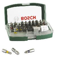 Machine Outil Boitier d'embouts de vissage courts avec code couleur 31 pieces et 1 porte-embout - BOSCH