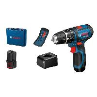 Machine Outil Perceuse-visseuse a percussion Bosch Professional GSB 12V-15 + 10 accessoires + 2 batteries 2.0Ah + Coffret