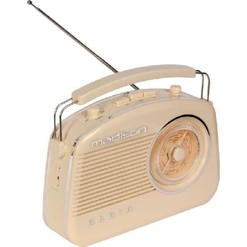 Radio Cd - Radio Cassette - Fm MADISON MAD-VR60 - Radio retro - Bluetooth. Radio FM. Entree MP3 - Reglage de tonalite