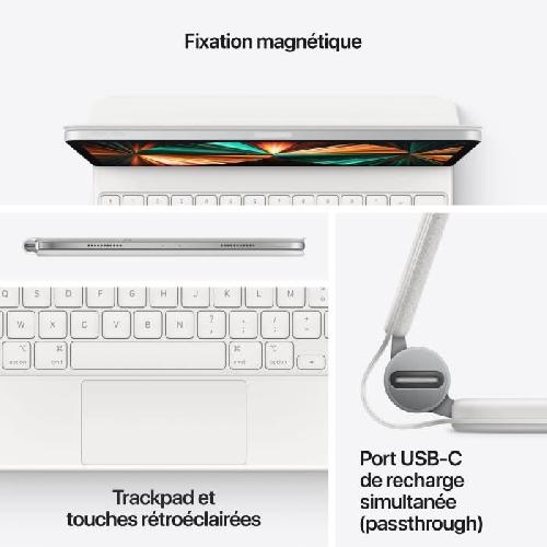 Coque - Housse Magic Keyboard pour iPad Pro 11 pouces (3? génération) et iPad Air (4? génération) - Français - Blanc