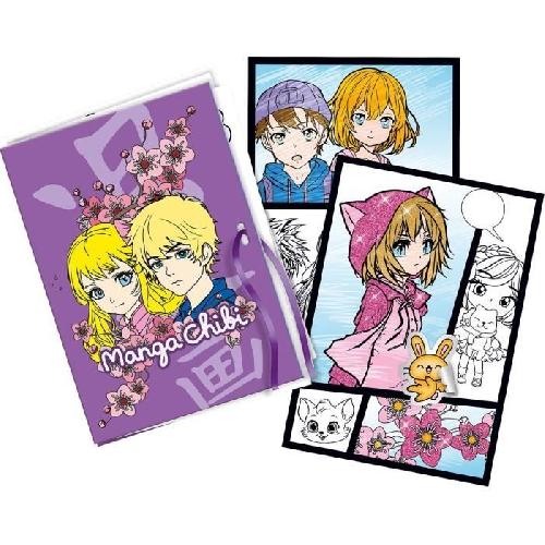 Jeu De Coloriage - Dessin - Pochoir Magic Lign - LANSAY - Coffret Repro Manga Chibi - 100 illustrations - Des 7 ans