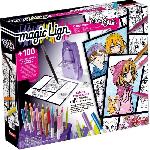 Jeu De Coloriage - Dessin - Pochoir Magic Lign - LANSAY - Coffret Repro Manga Chibi - 100 illustrations - Des 7 ans