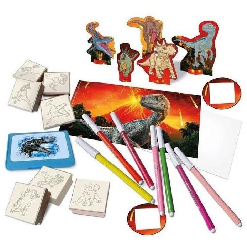 Kit De Dessin Maison de coloriage - MULTIPRINT - 9220 - 7 tampons Les Dinosaures