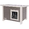 Maison De Toilette - Filtre A Charbon - Tapis Exterieur Maison pour chat - KERBL - ECO Eli - Gris / Blanc - 57 x 45 x 43 cm