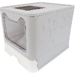 Maison de toilette - M PETS - SILE TOP - Gris - 51 x 41 x 12.5 cm - Pratique. démontable. tiroir coulissant. pelle incluse