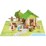 Jeu D'assemblage - Jeu De Construction - Jeu De Manipulation Maison et Jardin 135 Pieces - JEUJURA - Jeu de Construction en Bois Naturel. Tapis et Accessoires Inclus. 32x27x11 cm