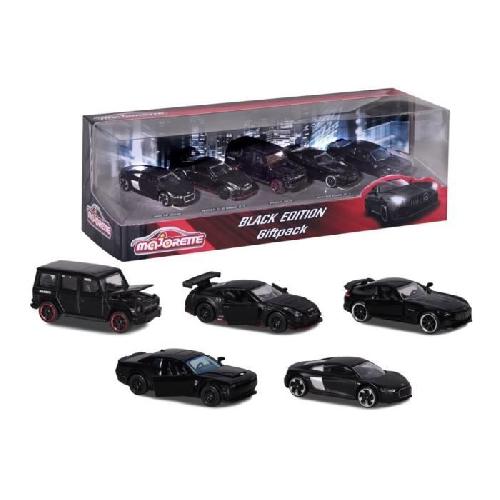 Vehicule Miniature Assemble - Engin Terrestre Miniature Assemble MAJORETTE Black Edition 5 vehicules Giftpack