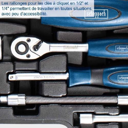 Pack Outil A Main Malette a outils de 95 pieces - SCHEPPACH - TB94 - Outils en acier chrome vanadium