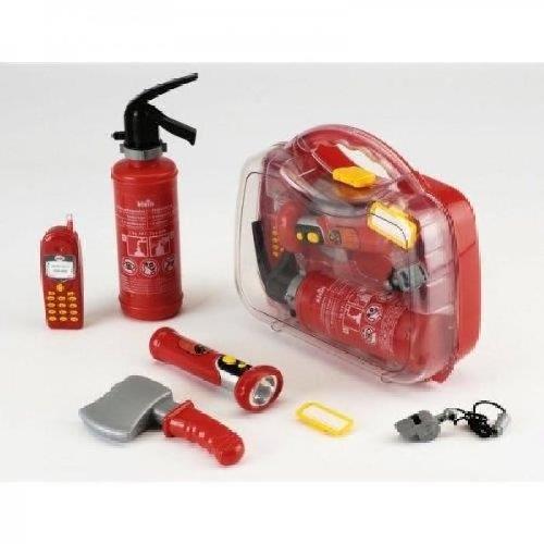 Autre Accessoire Deguisement Vendu Seul Mallette de pompier transparente avec 6 accessoires dont 1 lampe torche avec fonction lumineuse - KLEIN - 8984