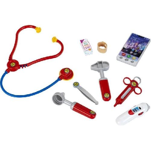 Docteur - Infirmiere - Veterinaire Mallette docteur avec smartphone et thermometre électroniques - KLEIN - 4368 - Mixte - 3 ans - Rouge