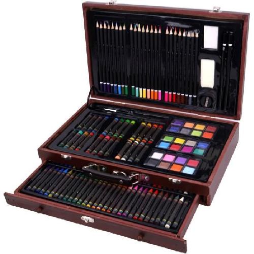 Jeu De Peinture Mallette XXL De 140 Pieces - MAIN D'ARTISTE- Boite a Dessin - Activités Manuelles - Kit Complet - Art Plastiques