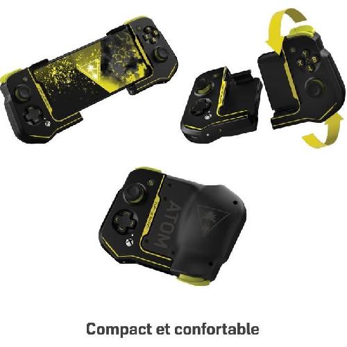 Manette Pour Telephone - Joystick Pour Telephone - Volant Pour Telephone Manette de jeu mobiles Android - Turtle Beach Atom D4X - Bluetooth - Noir/Jaune