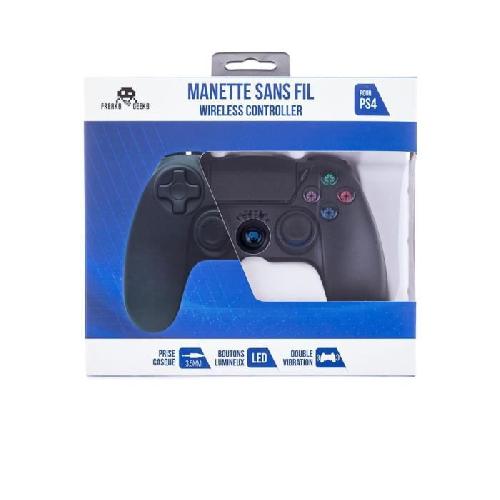 Manette Jeux Video Manette Sans Fil Noire avec Prise Jack pour casque et boutons lumineux pour PS4