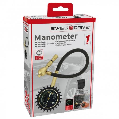 Compresseur Auto Manometre Analogique Avec Mandrin A 90 degres - Swiss Drive