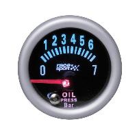 Manometre Pression Huile - Mirror look - Fond noir - Diametre 52mm Manometre Pression Huile - Mirror look - Fond noir - Diametre 52mm