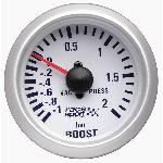 Manometre Pression turbo - fond blanc - diametre 52mm