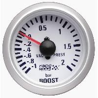 Manometre Pression turbo - fond blanc - diametre 52mm Manometre Pression turbo - fond blanc - diametre 52mm