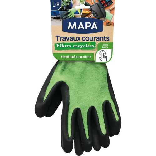 Gant De Jardinage MAPA - Travaux Courants Fibres Recyclees - Gants de Jardinage Multi-Usages Fibres Recyclees - Flexibles et Resistants - Taille 8-L