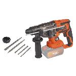 Burineur - Perforateur Marteau perforateur sans fil SDS-Plus 40V 5J BRUSHLESS + 5 accessoires - DUAL POWER POWDP15680