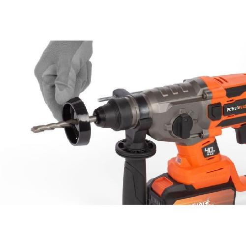 Burineur - Perforateur Marteau perforateur sans fil SDS-Plus 40V 5J BRUSHLESS + 5 accessoires - DUAL POWER POWDP15680