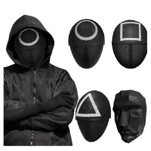 Masque Visage - Accessoire Deguisement Visage Masque déguisement SQUID GAME - Soldat triangle - Adulte - Noir