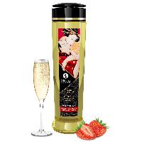 Massage - Huiles bougies Huile de Massage Romance Saveur Fraise - Vin Petillant - 240 ml