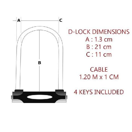 Antivol MASTER LOCK Antivol U avec Câble - A Clé