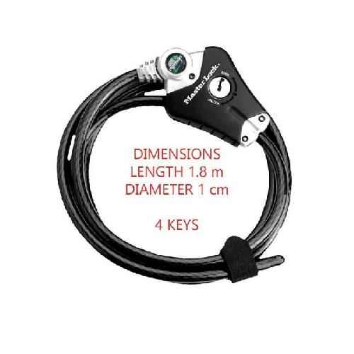 Antivol MASTER LOCK Cable antivol brevete ajustable de 30 cm a 1.8 m