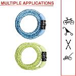 Antivol - Bloque Roue MASTER LOCK Cable Antivol Vélo [1.2 m Câble] [Combinaison] [Extérieur] [Couleur Aléatoire] 8143EURDPROCOL