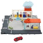 Vehicule Miniature Assemble - Engin Terrestre Miniature Assemble Matchbox-Station de Lavage Super Clean-Coffret avec 1 voiture Matchbox HNJ54