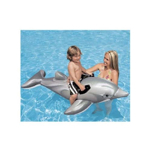 Jeux De Piscine - Jeux Gonflables Matelas de plage gonflable dauphin - Mixte - 175 cm - Pour enfant - Gris et noir