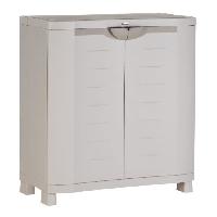 Materiel Chantier Armoire basse de rangement en résine PLASTIKEN - 2 grandes étageres - l 90 x p 45 x h 100 cm - Gamme Space SAVER