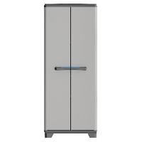 Materiel Chantier Armoire de rangement haute KETER LINEAR - Noir / Gris - 68 x 39 x 173 cm - 3 étageres réglables - Cadenassable