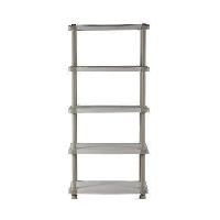 Materiel Chantier Etagere de rangement - PLASTIKEN - 5 plateaux - Résine - 30kg/plateau - H 184 x L 88 x P 44cm - Beige et taupe