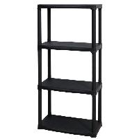 Materiel Chantier Etagere en résine TOOD - 5 tablettes - Noir - 60x30xH 176 cm