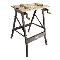 Materiel Chantier RYOBI - Etabli pliable table bambou 605 x 625 x 755 mm - 6 kg - Livré avec 4 mors et 1 clé de service - RWB01