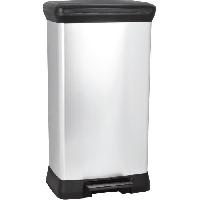 Materiel D'entretien CURVER Poubelle a pédale - 50 litres - Aspect métal - Plastique recyclé
