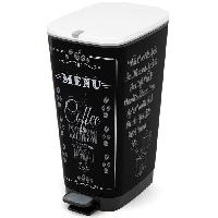 Materiel D'entretien KIS Poubelle de cuisine a pédale - Noir - Motif coffee - 42.5L