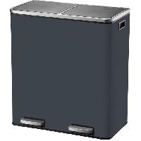 Materiel D'entretien Poubelle de cuisine a pédale tri sélectif - MAJOR - KITCHEN MOVE - 60L (2x30L) - Acier inox - Gris mat