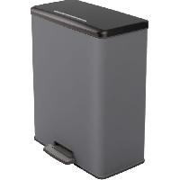 Materiel D'entretien Poubelle Duo Rectangle - DECO BIN - CURVER - 52L (26+26L) - 49 x 32 x 61 cm - Anthracite