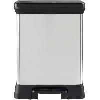 Materiel D'entretien Poubelle Rectangle - DECO BIN - CURVER - 50L - Design élégant - 39 x 29 x 51 cm - Gris métallisé