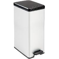 Materiel D'entretien Poubelle Slim - SLIM BIN - CURVER - 40L - Gain de place - 40 x 25 x 61 cm - Gris métallisé