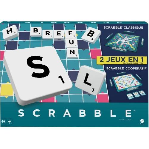 Jeu De Societe - Jeu De Plateau Mattel Games - Scrabble-Jeu de société familial classique avec 2 modes de jeu HWD44