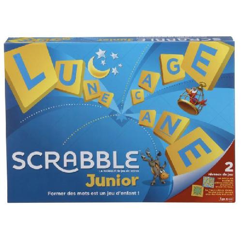 Jeu De Societe - Jeu De Plateau Mattel Games - Scrabble Junior - Jeu de société et de lettres - 2 a 4 joueurs - Des 6 ans