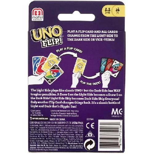 Carte De Jeu - Porte-carte De Jeu -cahier Range-carte De Jeu Mattel Games - Uno Flip Side - Jeu de cartes Familles - 7 ans et + GDR44