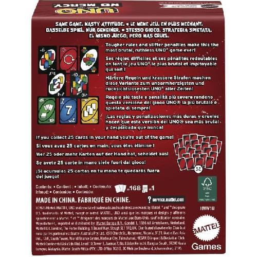 Jeu De Societe - Jeu De Plateau Mattel Games - UNO No Mercy - Jeu de cartes pour toute la famille