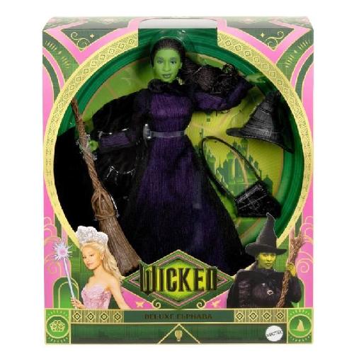 Poupee Mattel-Wicked-Poupée Elphaba avec cheveux tressés et multiples poses - Wicked - HXY38