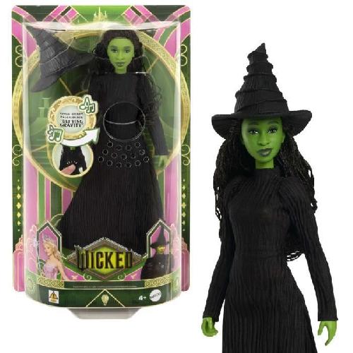 Poupee Mattel-Wicked-Poupée Elphaba chantante avec habillages et accessoires - Wicked - HYM40